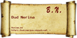 Bud Nerina névjegykártya